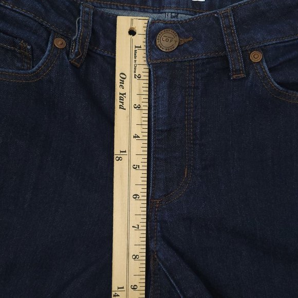 Ann Taylor Loft Curvy Skinny Denim Jeans Size 26 / 2 Low Rise Dark Wash - Picture 4 of 11